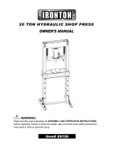 Ironton 20-Ton Hydraulic Shop Press Owner's manual