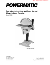 Powermatic DS20 Disc Sander, 2HP 1PH 230V Owner's manual