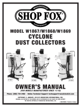 Shop fox 3 HP Portable Cyclone Dust Collector W1869 Owner's manual
