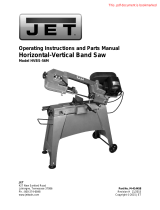 JET 5 Inch x 6 Inch Horizontal/Vertical Bandsaw HVBS-56M Owner's manual