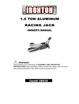 Ironton Please see replacement item# 45396. Aluminum and Steel Service Jack Owner's manual