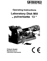 Fritsch Disk Mill PULVERISETTE 13 Operating instructions