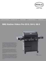 RÖSLE Gas grill BBQ-Station VIDERO PRO G3-S VARIO+ User manual