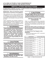 Broan United States G and L Series LP Gas Conversion Kit Installation guide
