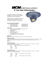 MCM Custom Audio 555-6386 Operating instructions