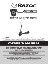 Razor Black Label E100 Electric Scooter Owner's manual