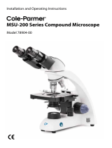 Cole-ParmerMSU-200 Compound Binocular Microscope, 4/10/40/100x, Brightfield Semi-Plan; 100-240 VAC