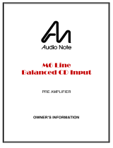 Audio Note M6 Line Balanced CD Input User manual