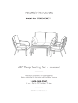 YOTRIO Wendover 4 Piece Deep Seating Set – Loveseat Assembly Instructions