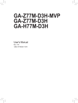 Gigabyte GA-Z77M-D3H Owner's manual