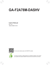 Gigabyte GA-F2A78M-DASHV Owner's manual