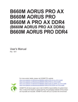 Gigabyte B660M AORUS PRO DDR4 Owner's manual