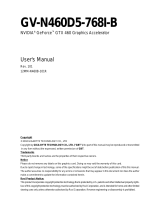 Gigabyte GV-N460D5-768I-B User manual