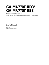 Gigabyte GA-MA770T-UD3 Owner's manual