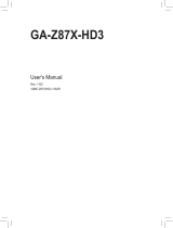 Gigabyte GA-Z87X-HD3 Owner's manual