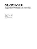 Gigabyte GA-EP31-DS3L User manual