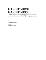 Gigabyte GA-EP41-UD3L Owner's manual