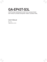 Gigabyte GA-EP43T-S3L Owner's manual