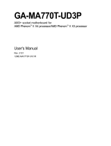 Gigabyte GA-MA770T-UD3P Owner's manual