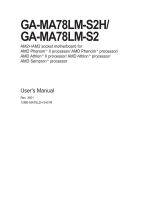 Gigabyte GA-MA78LM-S2 Owner's manual