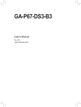 Gigabyte GA-P67-DS3-B3 Owner's manual