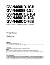 Gigabyte GV-N460SE-1GI Owner's manual