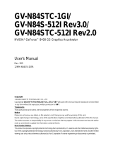 Gigabyte GV-N84STC-512I User manual
