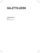 Gigabyte GA-Z77X-UD5H-WB WIFI Owner's manual