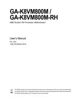Gigabyte GA-K8VM800M Owner's manual
