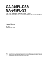 Gigabyte GA-945PL-S3 Owner's manual