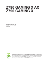 Gigabyte Z790 GAMING X AX Owner's manual