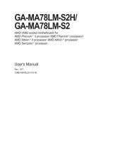 Gigabyte GA-MA78LM-S2H Owner's manual