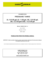 Sames Pressure Tanks User manual