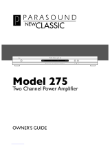 Parasound NewClassic Model 275 User manual