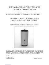 Heat-Flo 40L Installation, Operating And Service Instructions