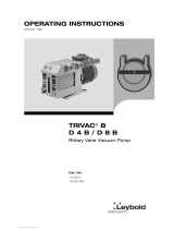 Leybold vacuum TRIVAC D 8 B Operating Instructions Manual