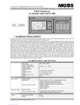 Nigos MC-2000 User manual