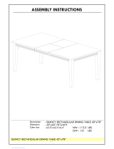 Whitewood Industries QUINCY RECTANGULAR DINING TABLE 40x78 Assembly Instructions