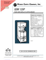 Wilbur Curtis GEM-120P User manual