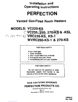PERFECTION VC270-KSL Installation And Operating Instructions Manual