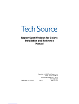 Tech SourceRAPTOR 2500T-DL - RAPTOR OPENWINDOWS FOR SOLARIS INSTALLATION AND