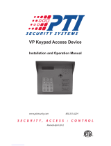 PTI security systems VP keypad controls entry Operating instructions