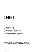 Thiel Coherent Source SCS Owner's Information