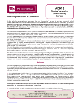 Pro Intercom AD913 Operating instructions