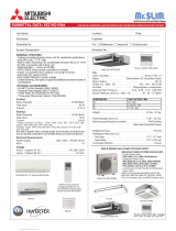 Mitsubishi Electric Mr. SLim SEZ-KD15NA Submittal Data