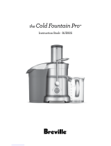 Breville The Cold Fountain Pro BJE825 Juicer Machine User manual