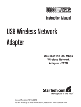 StarTech.com USB 802.11N 300 Mbps Wireless Network Adapter - 2T2R User manual