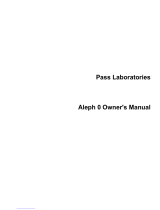 Pass Laboratories Aleph 0 Owner's manual