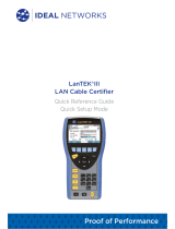Ideal Networks LanTEK III Quick Reference Manual