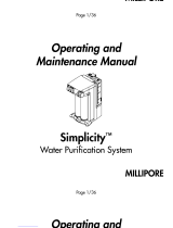 Millipore Simplicity Operating And Maintenance Manual